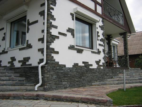 Варианты отделки фасада дома камнем с фото