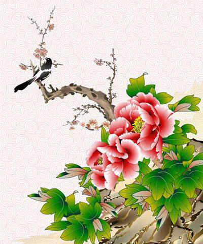 Японская живопись цветы - фото